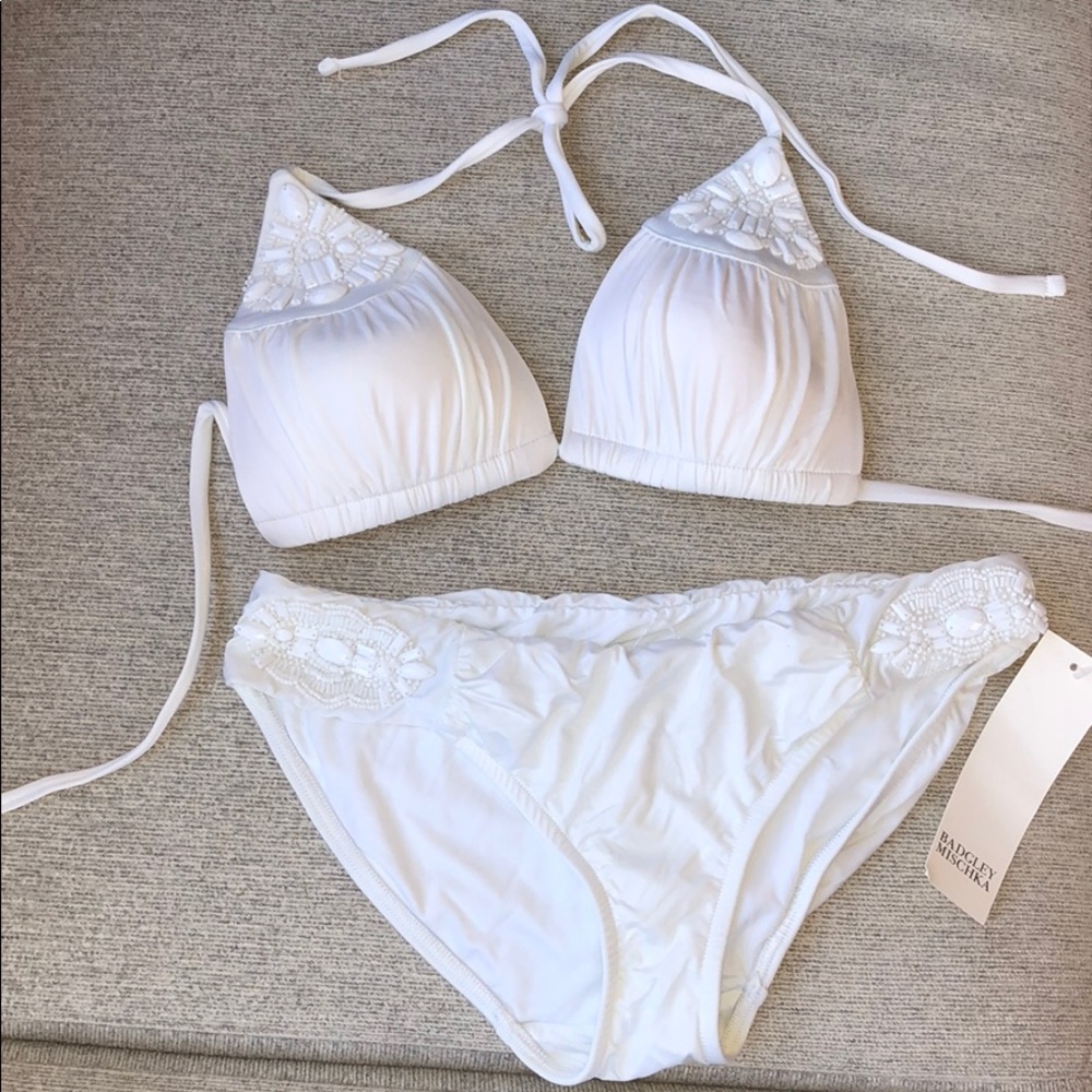 Badgley Mischka White Bikini- brand new!
